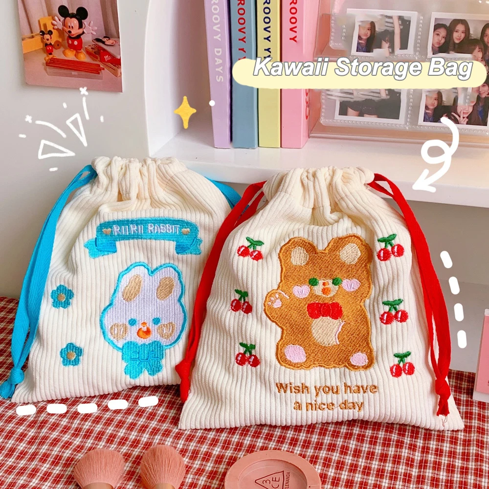 Kawaii Rabbit Drawstring Bag for Girls Cartoon Bear Embroidery Stationery Storage Bag Makeup Organizer Bag Wash Bag Toiletry Kit
Kawaii Rabbit Drawstring Bag for Girls Cartoon Bear Embroidery Stationery Storage Bag Makeup Organizer Bag Wash Bag Toiletry Kit