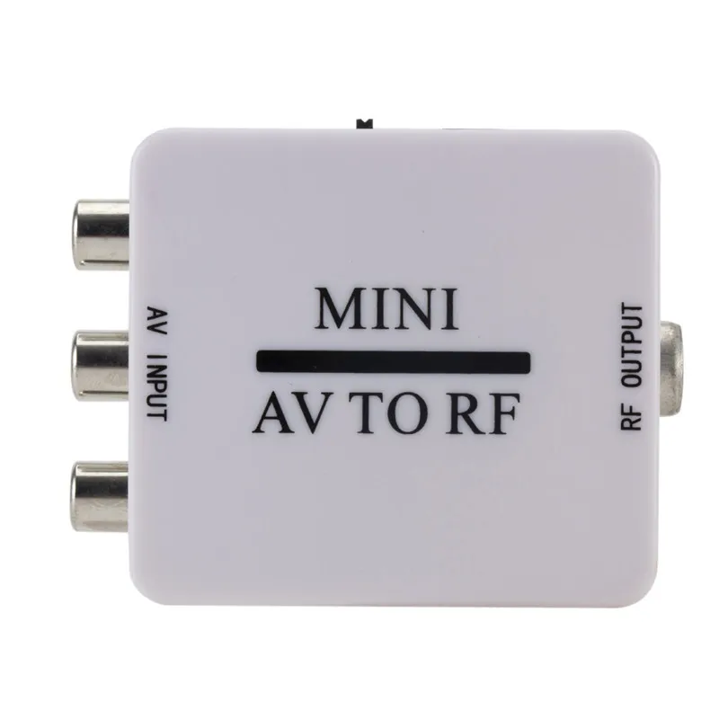 AV To RF Video Converter Mini HD Video Adapter Box Support RF 67.25/61.25MHz RF Amplifier TV Switcher Played on TV, VHS VCR, DVD
AV To RF Video Converter Mini HD Video Adapter Box Support RF 67.25/61.25MHz RF Amplifier TV Switcher Played on TV, VHS VCR, DVD