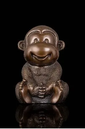 

Статуэтка обезьянки из чистой бронзы и меди, статуэтка талисмана китайского зодиака, счастливая фэн-шуй, искусство, коллекции искусств