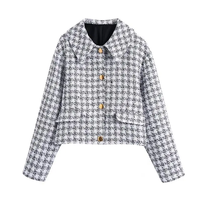 ZA 2021 Autumn Winter Veins Coat New Loose Single Breasted Plaid Short Jacket Women Long Sleeves Fashion Chic Top
ZA 2021 Autumn Winter Veins Coat New Loose Single Breasted Plaid Short Jacket Women Long Sleeves Fashion Chic Top
