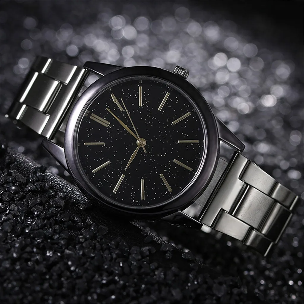 New Top Watches Quartz Wristwatches Star Embellishment Watch Men's Steel Belt Watch Wild Men's Watch
New Top Watches Quartz Wristwatches Star Embellishment Watch Men's Steel Belt Watch Wild Men's Watch