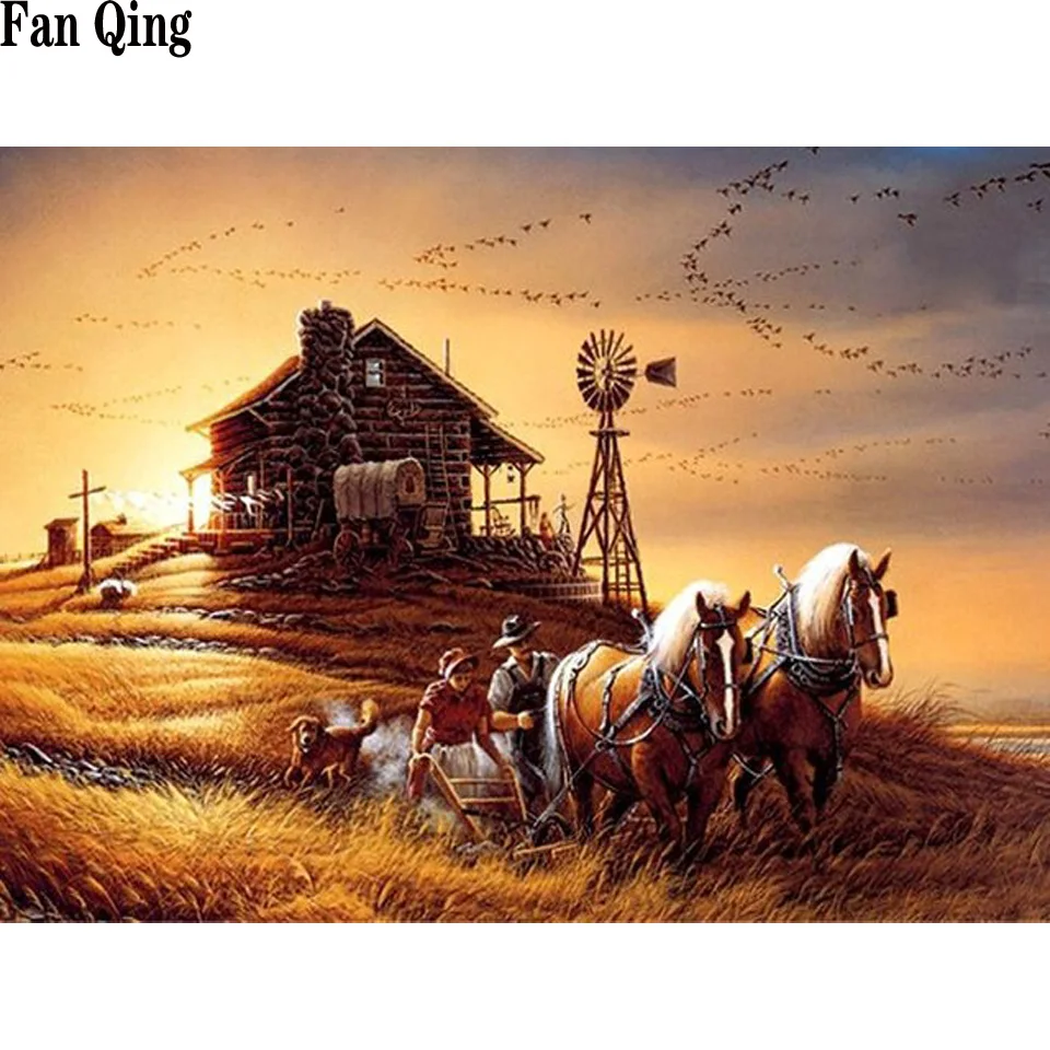 5D DIY Full square/round drill Diamond Painting Autumn farmland carriage Diamond Embroidery Picture Of Rhinestone Mosaic Decor
5D DIY Full square/round drill Diamond Painting Autumn farmland carriage Diamond Embroidery Picture Of Rhinestone Mosaic Decor
