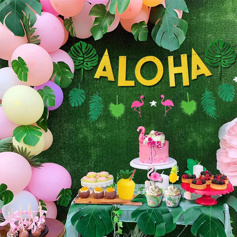Hawaii ALOHA Holiday Summer Tropical Party Decoration Supplies Palm Leaf Balloons Flamingo Cake topper Birthday Party Supplies
Hawaii ALOHA Holiday Summer Tropical Party Decoration Supplies Palm Leaf Balloons Flamingo Cake topper Birthday Party Supplies