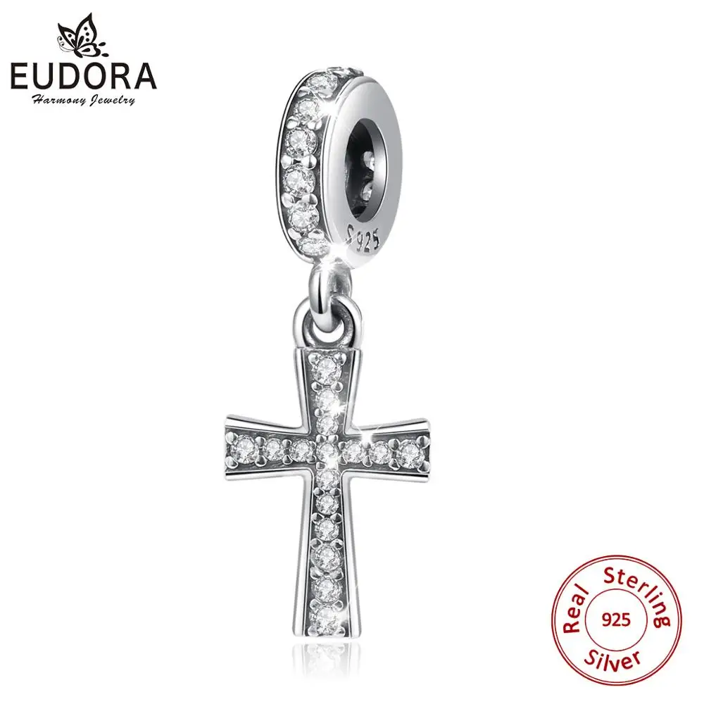 Eudora Authentic 925 Sterling Silver Clear Zircon Cross Bead Fits Original Pandora Charm Bracelet Jewelry Making with Box CYZ124
Eudora Authentic 925 Sterling Silver Clear Zircon Cross Bead Fits Original Pandora Charm Bracelet Jewelry Making with Box CYZ124
