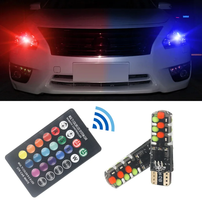 2pcs T10 w5w RGB LED Bulb 12SMD COB canbus 194 168 Car With Remote Controller Flash/Strobe Reading Wedge Light Clearance lights
2pcs T10 w5w RGB LED Bulb 12SMD COB canbus 194 168 Car With Remote Controller Flash/Strobe Reading Wedge Light Clearance lights
