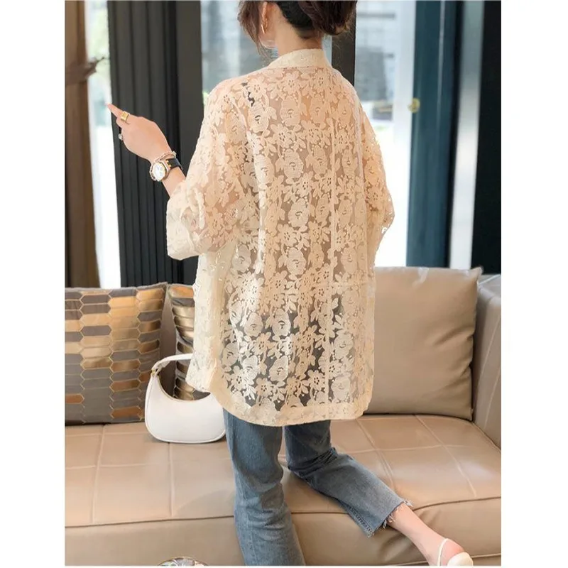 Ladies Jackets Summer White Lace Suit Coat Fashion Elegant Sunscreen Top Women Streetwear Vestidos Jacket Coats Woman Clothes
Ladies Jackets Summer White Lace Suit Coat Fashion Elegant Sunscreen Top Women Streetwear Vestidos Jacket Coats Woman Clothes