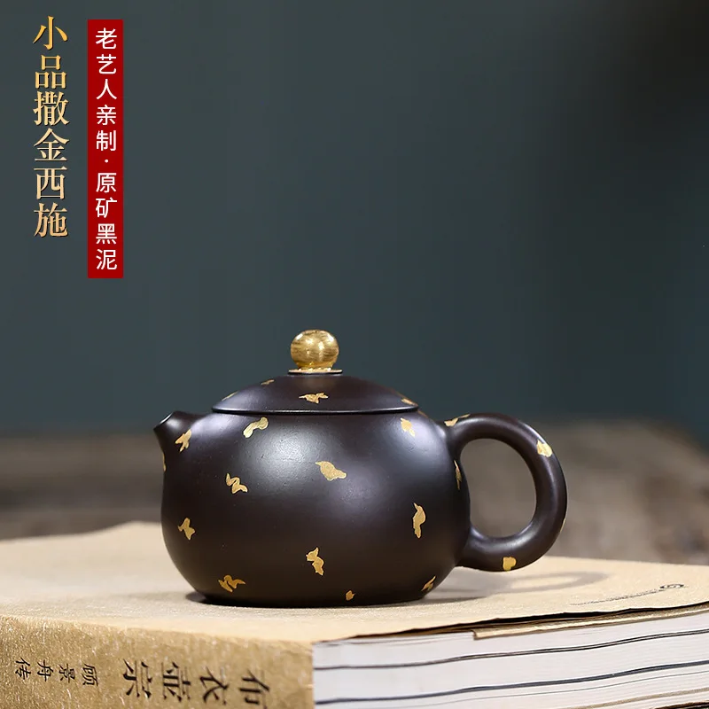 Black Clay Sketch With Gold Xishi Pot Kung-fu Teaware purple Drinkware For Puer Green Chinese Tea Purple Clay Zisha Pot
Black Clay Sketch With Gold Xishi Pot Kung-fu Teaware purple Drinkware For Puer Green Chinese Tea Purple Clay Zisha Pot