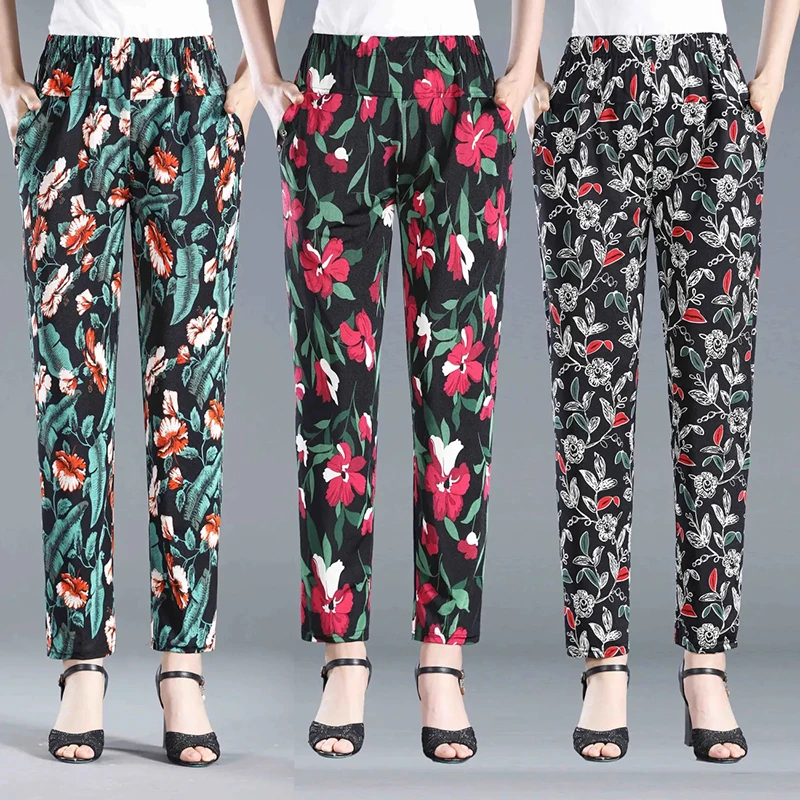 Fashion printing High waist Elastic Staight Pants Women Casual Loose plus size summer thin pants Ladies Chic big floral trousers
Fashion printing High waist Elastic Staight Pants Women Casual Loose plus size summer thin pants Ladies Chic big floral trousers