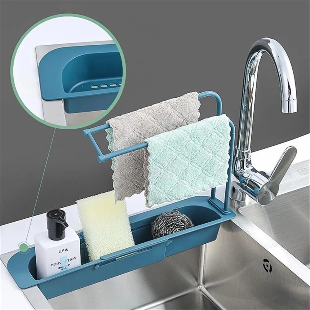 Kitchen Telescopic Sink Shelf Organizer Drainer Rack Storage Basket Soap Sponge Storage Basket Holder Rag Towel Bar Kitchen Tool
Kitchen Telescopic Sink Shelf Organizer Drainer Rack Storage Basket Soap Sponge Storage Basket Holder Rag Towel Bar Kitchen Tool