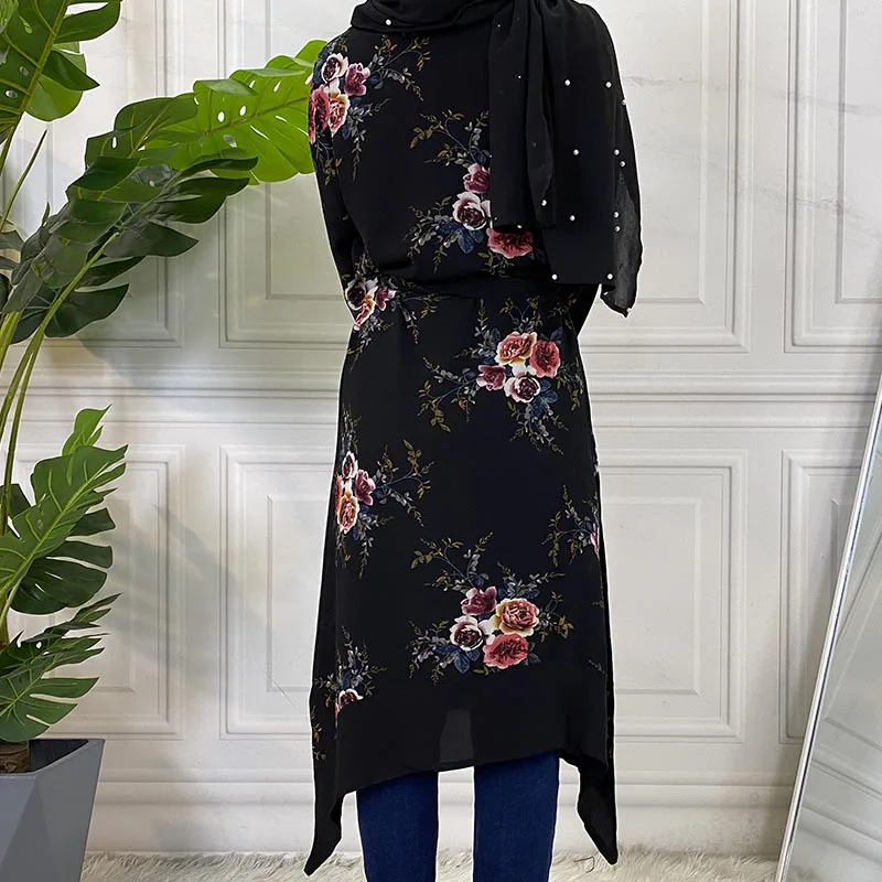 Dubai Malaysia Arab Irregular Printing Long Sleeve Chiffon Black Dress Women 6XL Muslim Plus Size Women Tops for Office Ladies
Dubai Malaysia Arab Irregular Printing Long Sleeve Chiffon Black Dress Women 6XL Muslim Plus Size Women Tops for Office Ladies