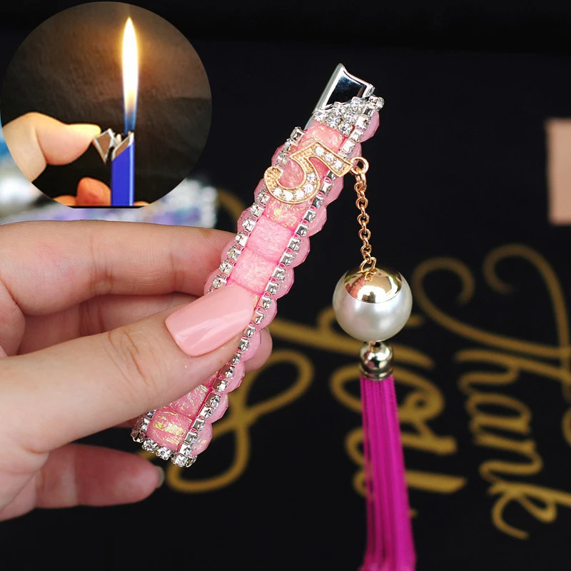 Inflated Rhinestone Gas Torch Lighter Windproof Free Fire Portable Butane Turbo Smoke Cigarette Handmade Luxurious Gift Lighter
Inflated Rhinestone Gas Torch Lighter Windproof Free Fire Portable Butane Turbo Smoke Cigarette Handmade Luxurious Gift Lighter