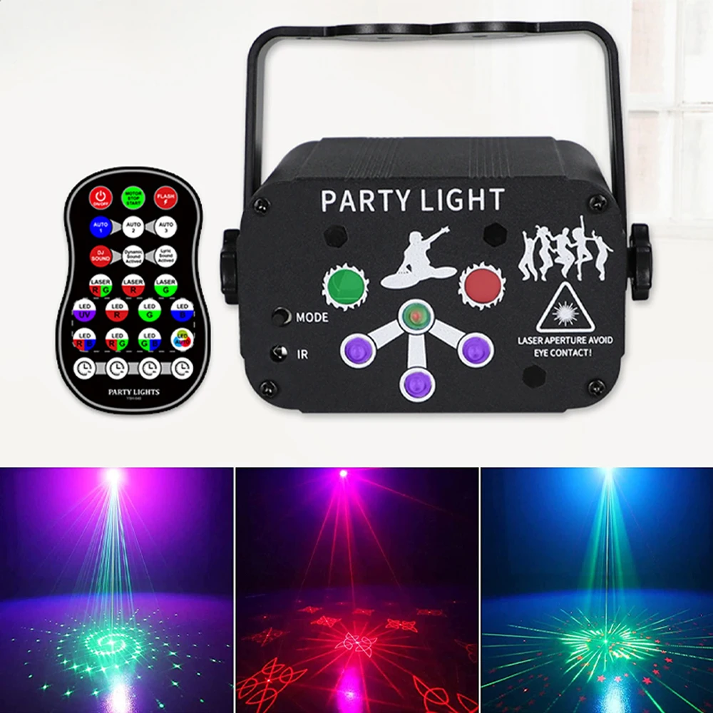 Remote USB UV DJ Stage Lights LED Disco Laser Projector Moving Head Lamp Sound Activated Strobe Night Light 2022 Christmas Decor
Remote USB UV DJ Stage Lights LED Disco Laser Projector Moving Head Lamp Sound Activated Strobe Night Light 2022 Christmas Decor