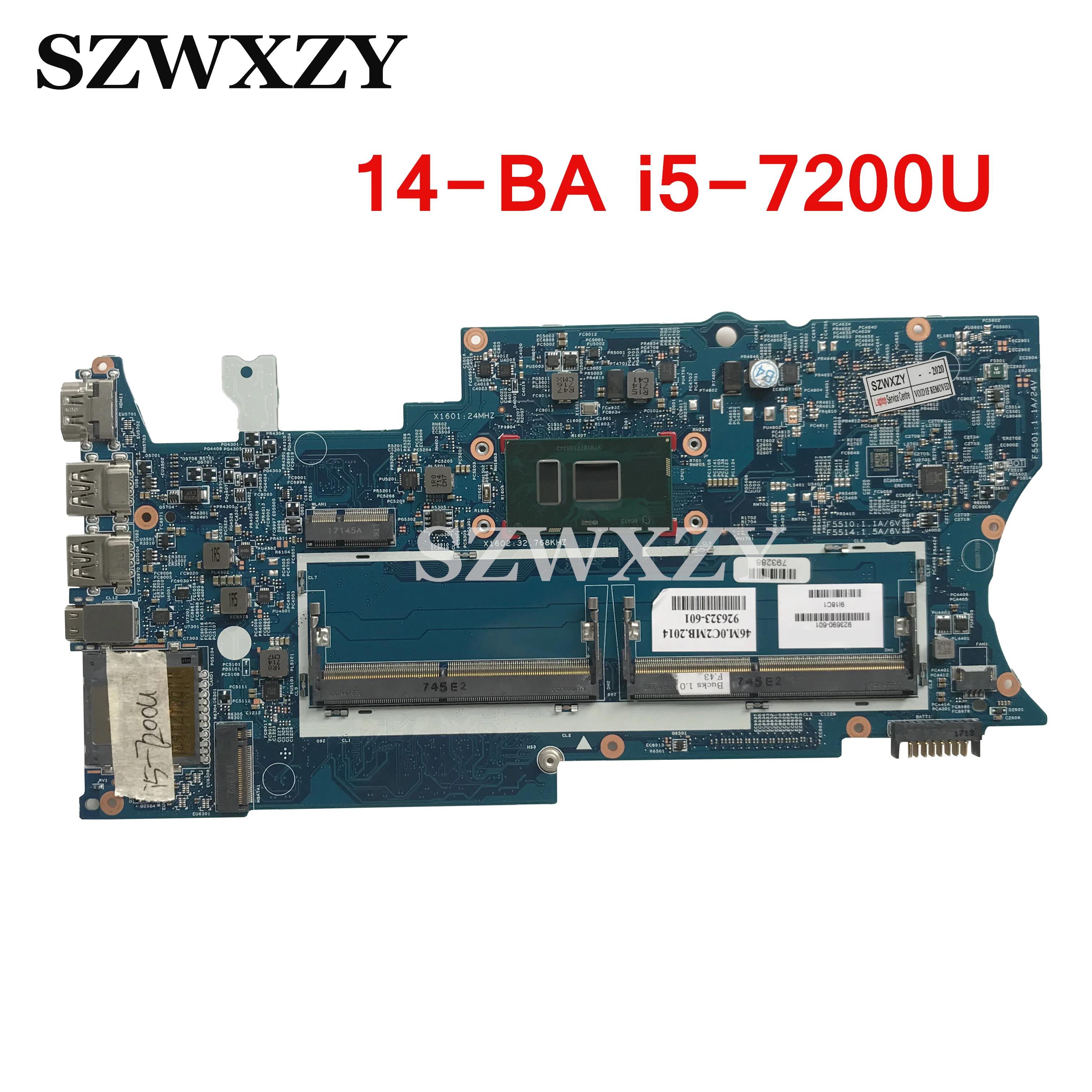 Материнская плата для ноутбука HP Pavilion X360 14-BA 923690-601 923690-001 448.0C203.0011 SR342 i5-7200u CPU DDR4 |
