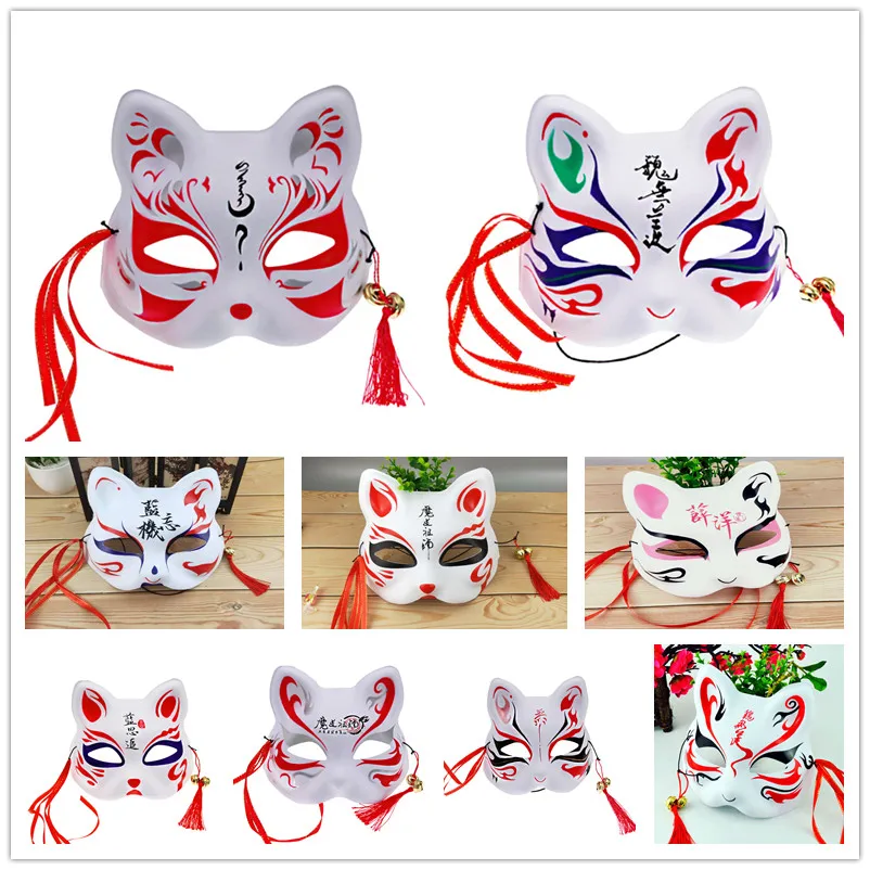 New style painted Japanese style and wind fox half face antique cat face mask masquerade cartoon anime cat face mask 
New style painted Japanese style and wind fox half face antique cat face mask masquerade cartoon anime cat face mask