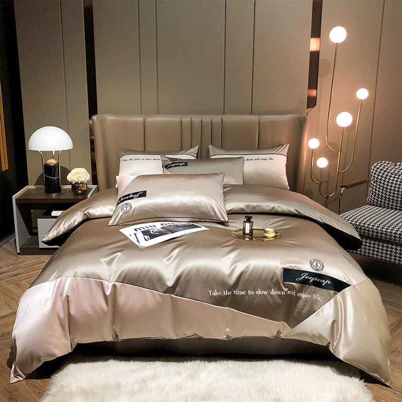 Luxury 13 Colors Embroidery Satin Cotton Bedding Set Duvet Cover Set Bed Linen Pillowcases Fitted Sheet Home Textile King Queen
Luxury 13 Colors Embroidery Satin Cotton Bedding Set Duvet Cover Set Bed Linen Pillowcases Fitted Sheet Home Textile King Queen