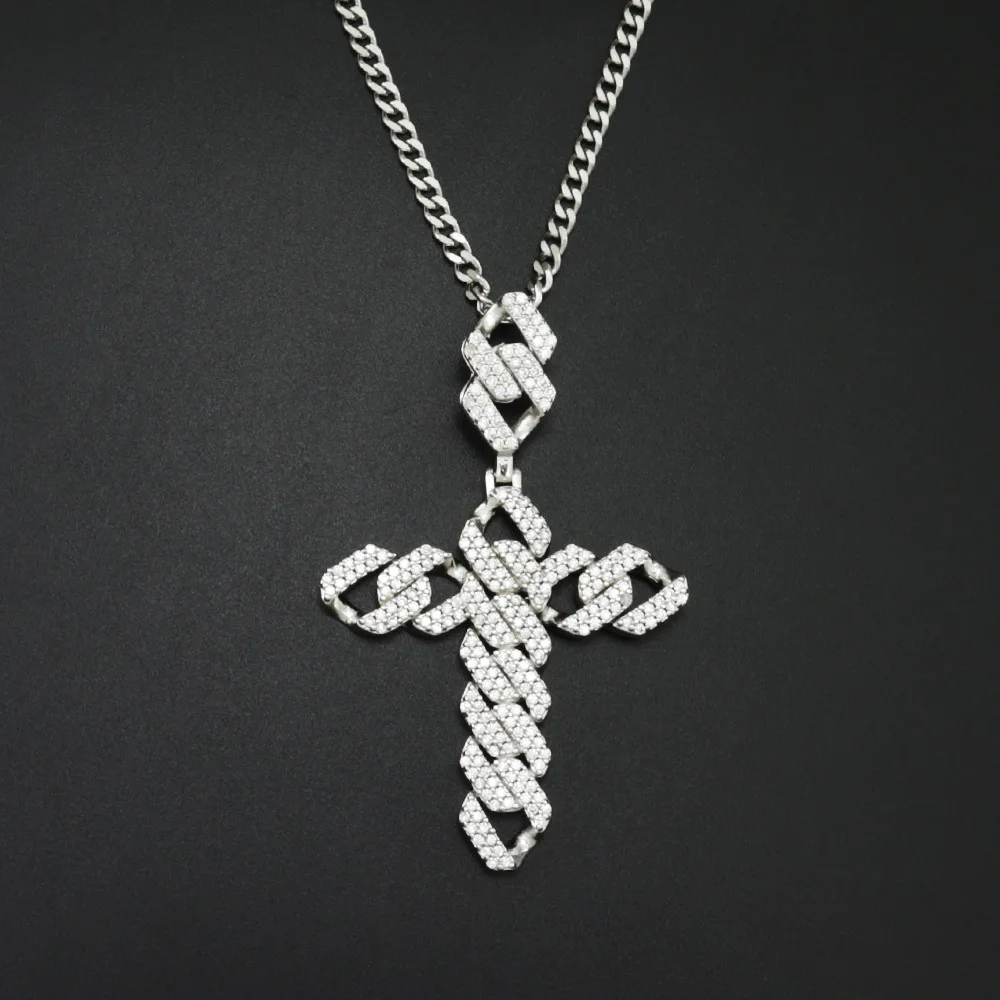 Silver Crystal Design Cross Necklace Hiphop Accessories Halloween Punk Cuban Link Chain Jesus Christ Gift Easter Colgante Hombre
Silver Crystal Design Cross Necklace Hiphop Accessories Halloween Punk Cuban Link Chain Jesus Christ Gift Easter Colgante Hombre