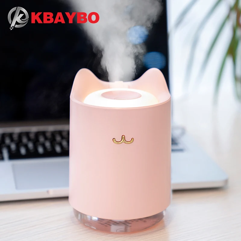 

KBAYBO 100ml mini cartoon cartoon air humidification essential oil aromatherapy spray machine cat 7 color LED light air purifier
