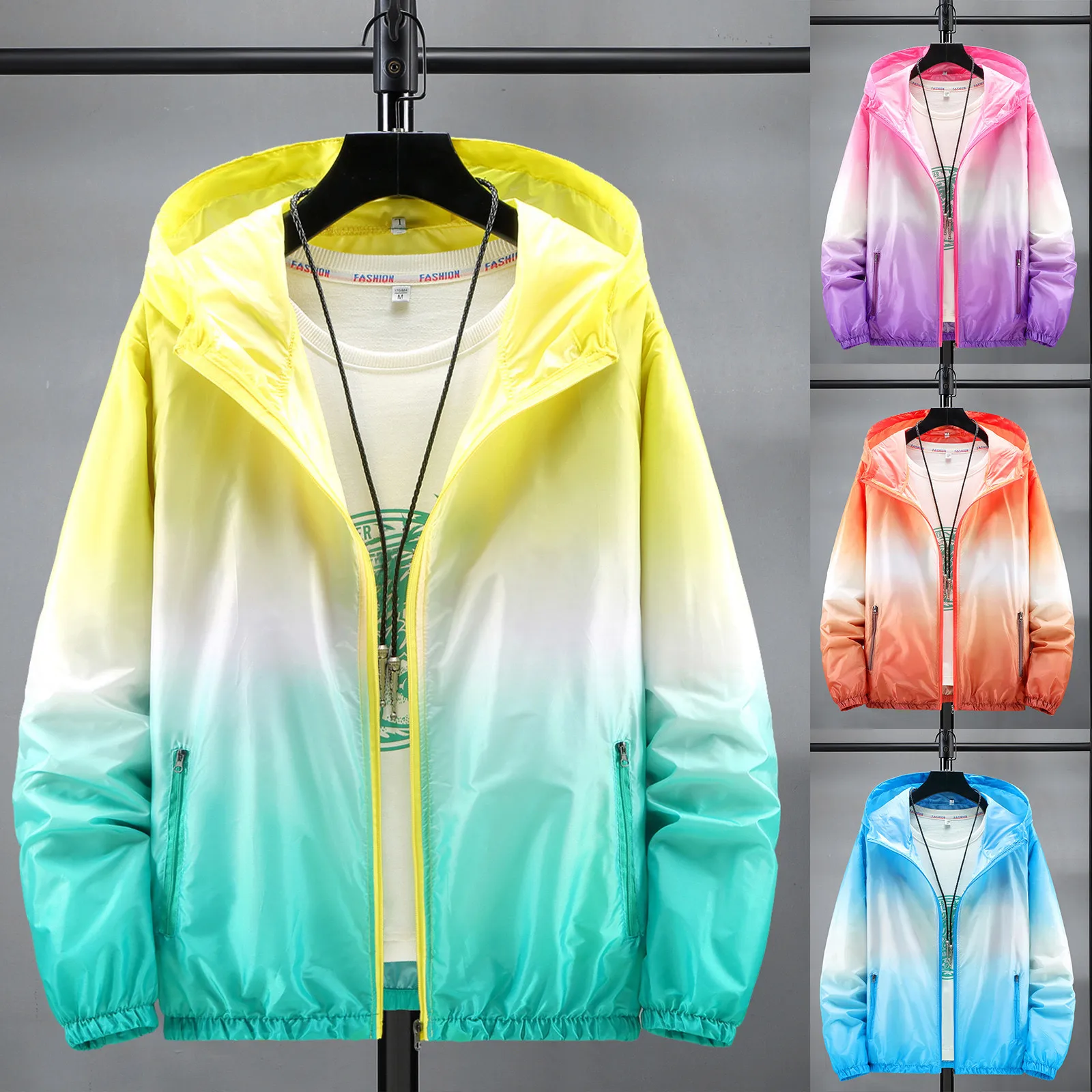 Women's Fashion Slim Fit Hooded Jackets Clothing Ladies Gradient Hooded Light Outdoor Sports Sunscreen Coat Running Tops #4
Women's Fashion Slim Fit Hooded Jackets Clothing Ladies Gradient Hooded Light Outdoor Sports Sunscreen Coat Running Tops #4