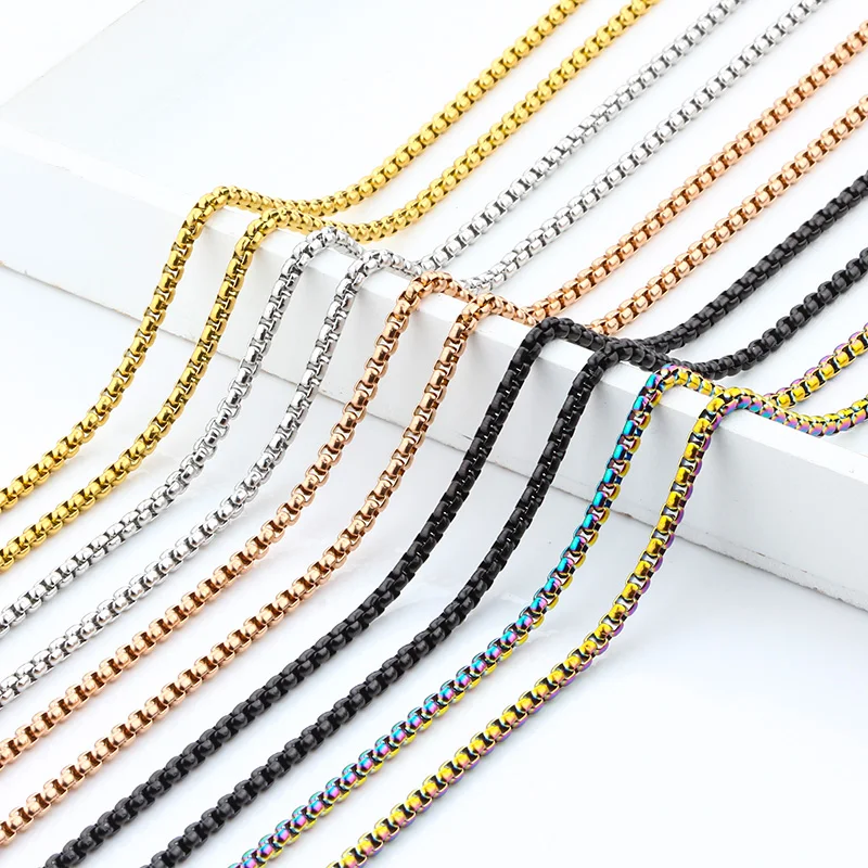 WIWI Stainless Steel Rose Gold Square Pearl Chain Necklaces for Male Jewelry Finding Gold Black Colour Chains Gifts 3mm 1pcs
WIWI Stainless Steel Rose Gold Square Pearl Chain Necklaces for Male Jewelry Finding Gold Black Colour Chains Gifts 3mm 1pcs