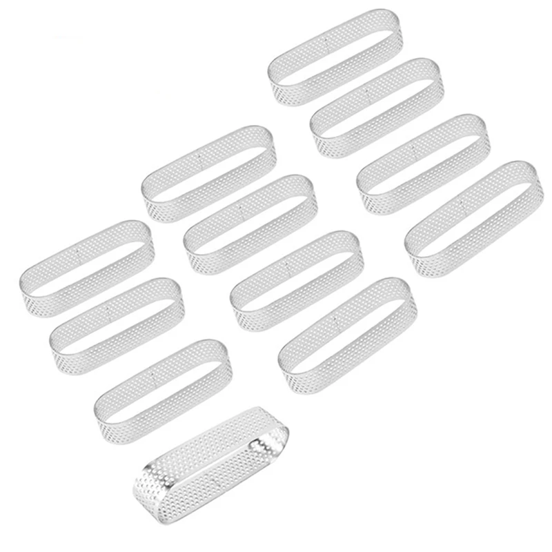 12Pcs Oval Tartlet Molds French Dessert Mousse Fruit Pie Tart Ring Quiche Cake Mold, Stainless Steel Tart Mousse Ring
12Pcs Oval Tartlet Molds French Dessert Mousse Fruit Pie Tart Ring Quiche Cake Mold, Stainless Steel Tart Mousse Ring