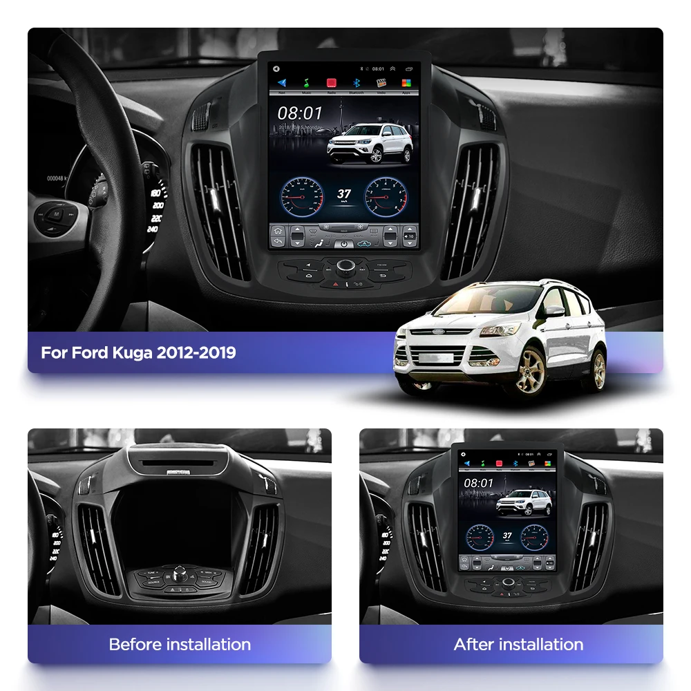 Автомобильная Мультимедийная система Ford Kuga 2012 2019 с вертикальным экраном стерео