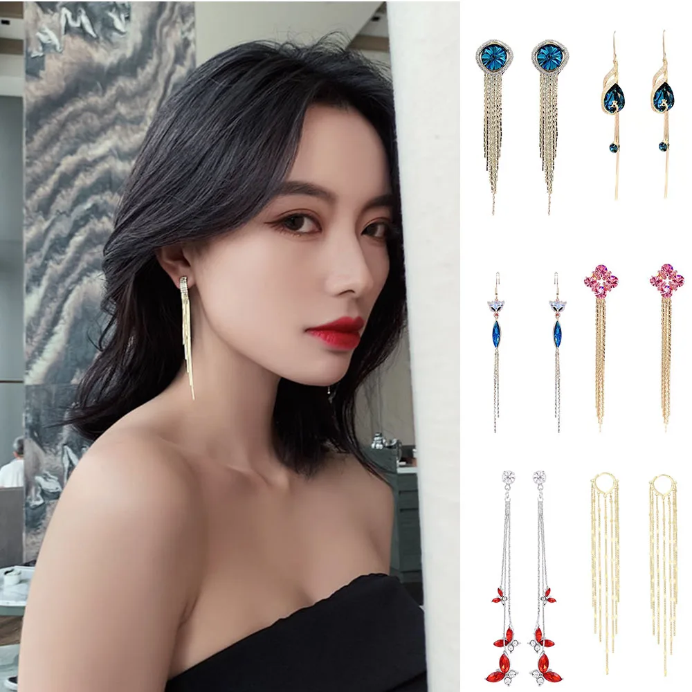 Ladies Long Tassel Pendant Earrings K-Pop Fashion Metal Vintage Earrings Korean Fashion Women Jewelry Gifts
Ladies Long Tassel Pendant Earrings K-Pop Fashion Metal Vintage Earrings Korean Fashion Women Jewelry Gifts