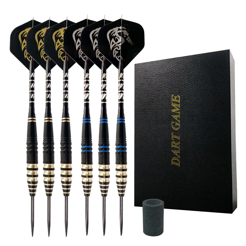 

2021 New 6pcs/set 23g Tungsten Steel Needle Darts Gift Box Set with Grindstone for High-quality Dart Game Competition