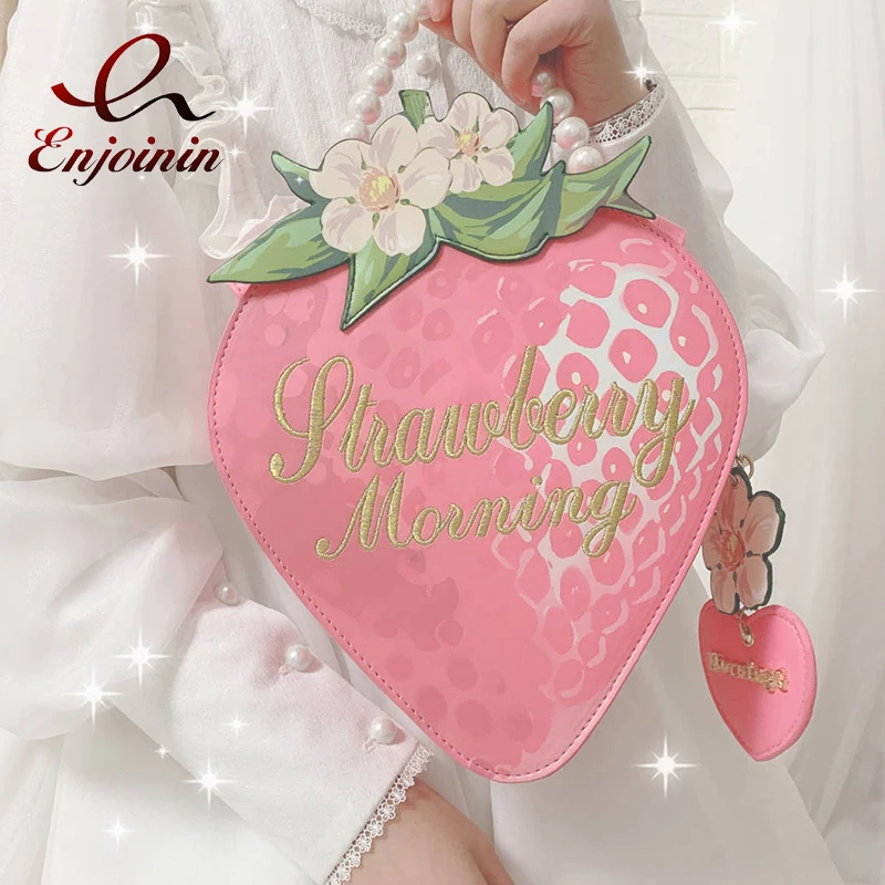 Pink Strawberry Design Purses and Handbags for Young Girls Kawaii Pearl Chain Shoulder Bag Cosplay Lolita Crossbody Bag Tote Bag
Pink Strawberry Design Purses and Handbags for Young Girls Kawaii Pearl Chain Shoulder Bag Cosplay Lolita Crossbody Bag Tote Bag