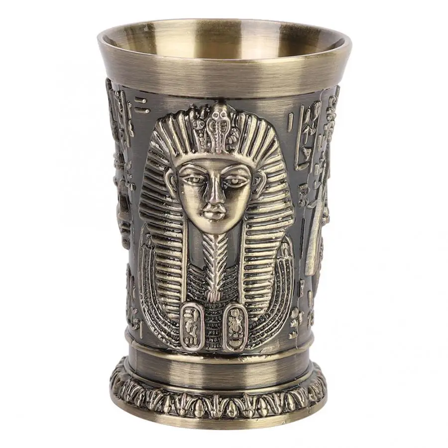 Фото Миниатюрные фигурки винтажные в египетском стиле винная чашка металлический