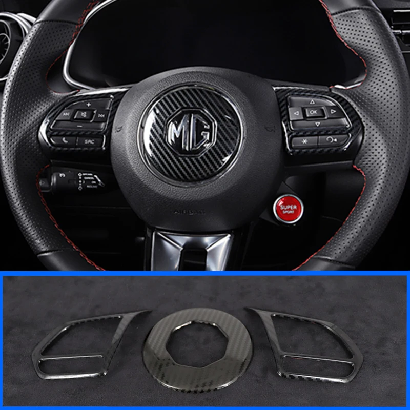 Metal carbon fiber 3pcs steering wheel trim covers Car Accessories For MG ZS EV HS MG6 MG5 EZS 2018 2019 2020 2021
Metal carbon fiber 3pcs steering wheel trim covers Car Accessories For MG ZS EV HS MG6 MG5 EZS 2018 2019 2020 2021