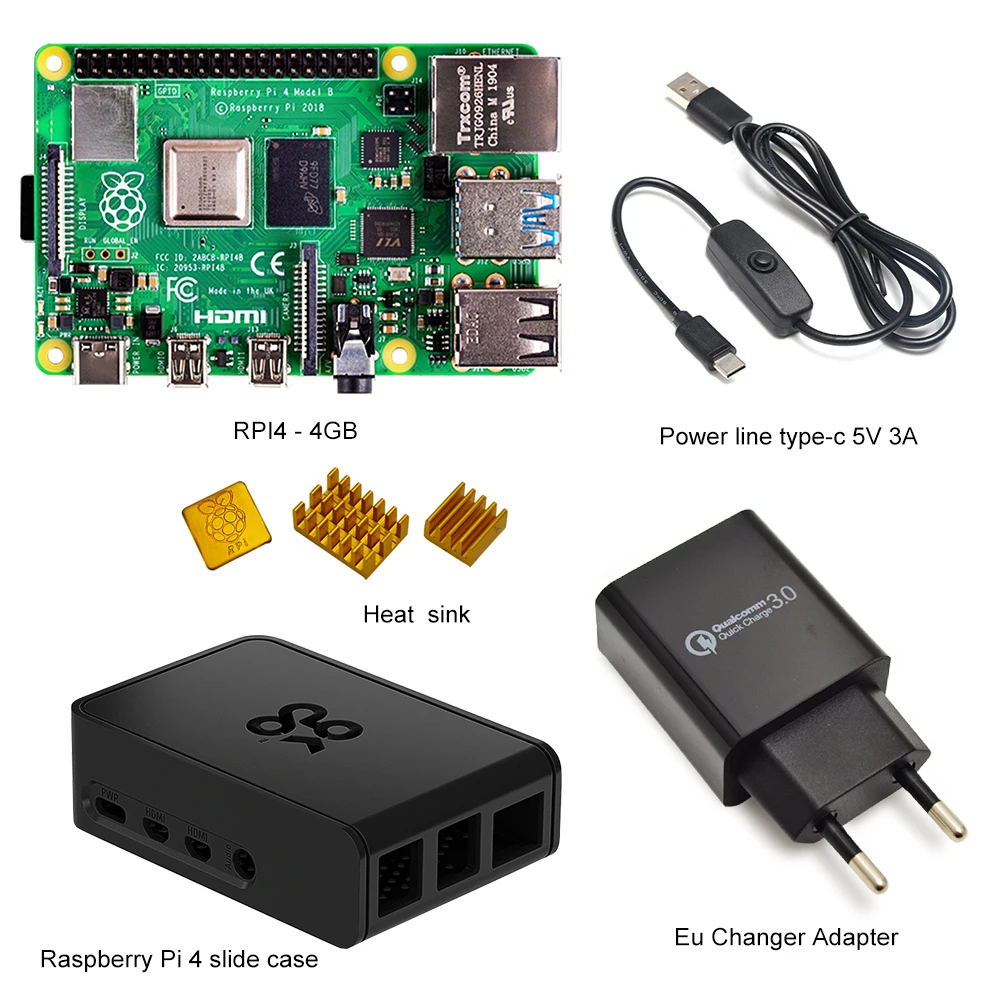 Raspberry Pi 4 модель набор для запуска оперативной памяти Оригинальный чехол из АБС