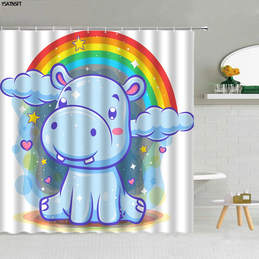 Cute Cartoon Animal Hippo Shower Curtain Fantasy Rainbow Bear Funny Teacup Cat Bathroom Curtains Fabric Bath Screen Home Decor
Cute Cartoon Animal Hippo Shower Curtain Fantasy Rainbow Bear Funny Teacup Cat Bathroom Curtains Fabric Bath Screen Home Decor