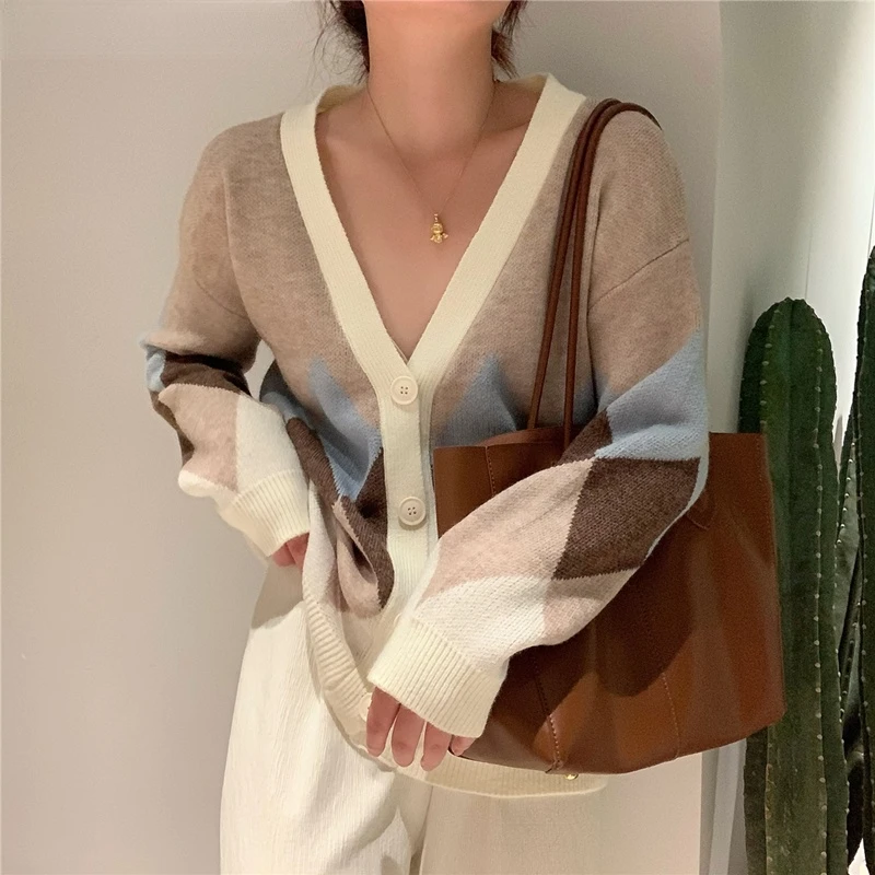 Новинка 2021, кардиганы на пуговицах Aibeautyer, вязаные винтажные Модные топы Elagant, женские осенне-зимние свитера 
Новинка 2021, кардиганы на пуговицах Aibeautyer, вязаные винтажные Модные топы Elagant, женские осенне-зимние свитера