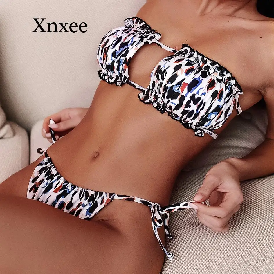 Sexy Bikini Pleated Swimsuit Female Swimwear Women Mini Thong Bikini Set Bather Swimming Beachwear for Bathing Suit leopard
Sexy Bikini Pleated Swimsuit Female Swimwear Women Mini Thong Bikini Set Bather Swimming Beachwear for Bathing Suit leopard