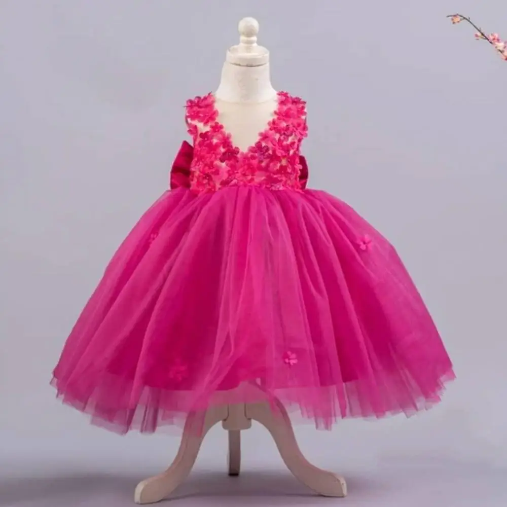 Custom Baby Girls Dresses Handmade Flowers Puffy Tulle Toddler Dress With Big Bow Party Birthday Infant Dress
Custom Baby Girls Dresses Handmade Flowers Puffy Tulle Toddler Dress With Big Bow Party Birthday Infant Dress