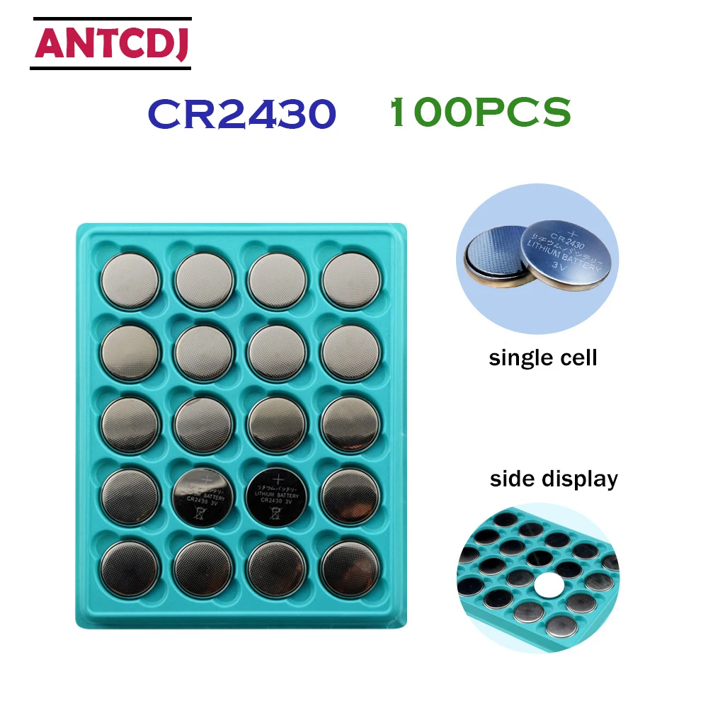 100Pcs CR2430 Button Batteries 3V Cell Coin Lithium Battery 270mAh CR 2430 KL2430 DL2430 BR2430 For Watch Electronic Toy Remote
100Pcs CR2430 Button Batteries 3V Cell Coin Lithium Battery 270mAh CR 2430 KL2430 DL2430 BR2430 For Watch Electronic Toy Remote