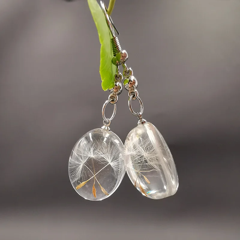 Retro Oval Transparent Natural Dry Flower Dandelion Earrings Contract Original Earrings Women's New Fashion Jewelry
Retro Oval Transparent Natural Dry Flower Dandelion Earrings Contract Original Earrings Women's New Fashion Jewelry