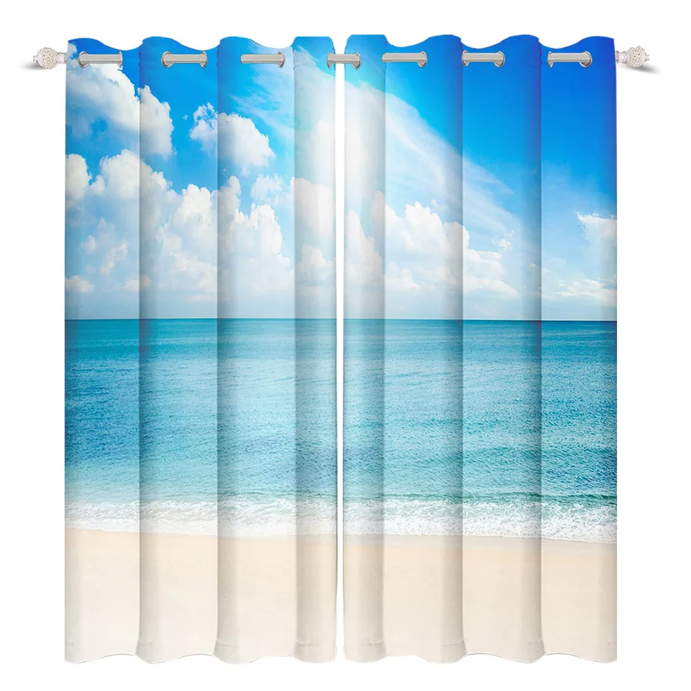 Sunny Beach By The Sea Clouds Printed Window Curtains Suit Bedroom with Grommets Accessories Home Decor
Sunny Beach By The Sea Clouds Printed Window Curtains Suit Bedroom with Grommets Accessories Home Decor