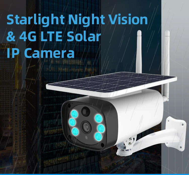 Беспроводная Солнечная 4G IP камера 1080P 2.0MP наружная Водонепроницаемая домашняя