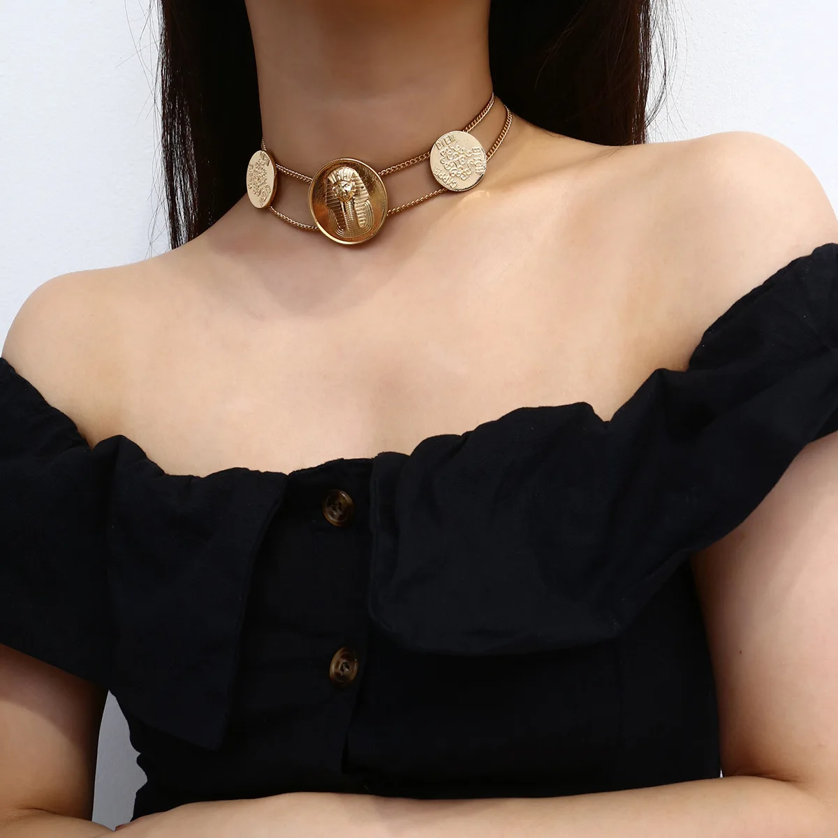 Exaggerated mystical Egyptian pharaoh totem necklace restoring ancient ways the new fashion jewelry wholesale head of the Pharah
Exaggerated mystical Egyptian pharaoh totem necklace restoring ancient ways the new fashion jewelry wholesale head of the Pharah