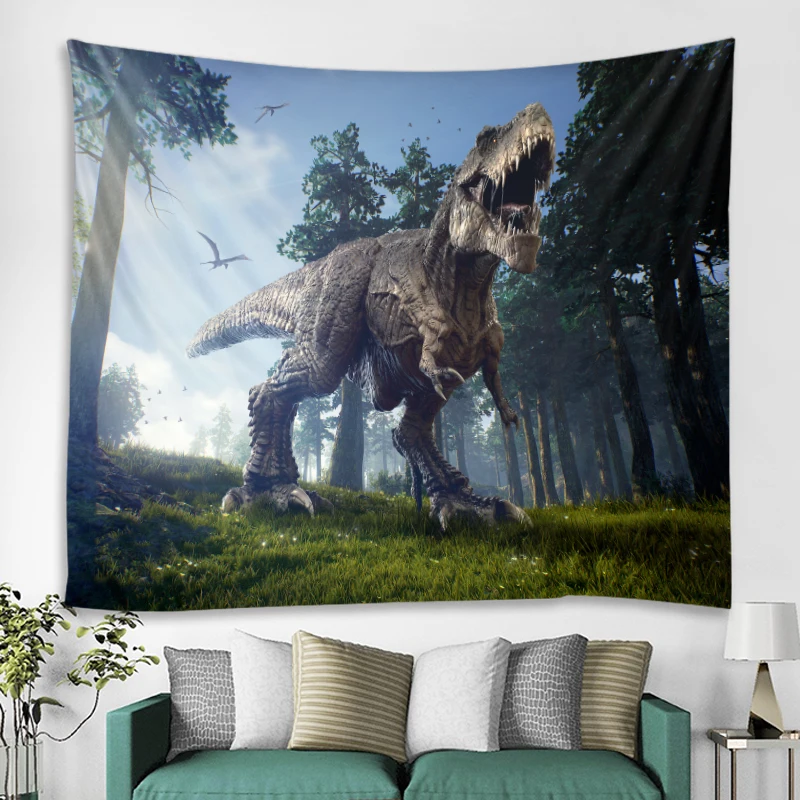 Walking dinosaur polyester printed tapestry background decoration cloth factory direct sales can be customized size
Walking dinosaur polyester printed tapestry background decoration cloth factory direct sales can be customized size
