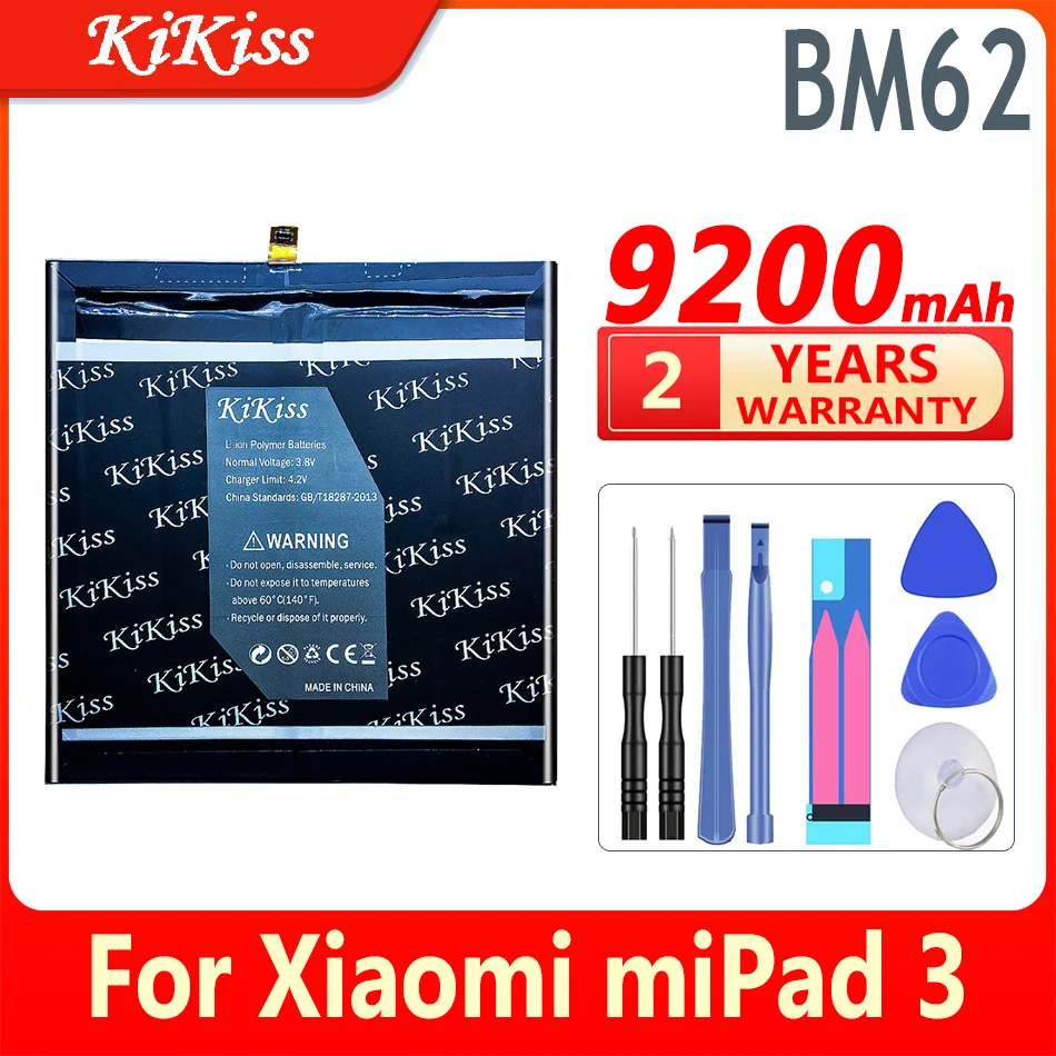 9200mAh BM62 Battery For Xiaomi Pad 3 Mipad 3 MEC91 Replacement Batteries High Quality
9200mAh BM62 Battery For Xiaomi Pad 3 Mipad 3 MEC91 Replacement Batteries High Quality