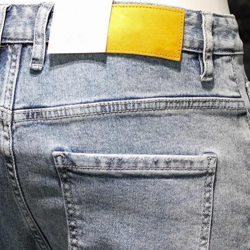 Summer Vintage Washed Light Blue Jeans Men Slim Fit Harajuku Denim Cargo Pants Multi-Pockets Comfort Casual Cowboyd Trousers
Summer Vintage Washed Light Blue Jeans Men Slim Fit Harajuku Denim Cargo Pants Multi-Pockets Comfort Casual Cowboyd Trousers