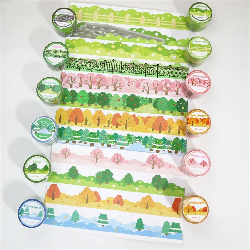 Маскировочная лента Forest Street Washi для скрапбукинга журнала декоративная клейкая