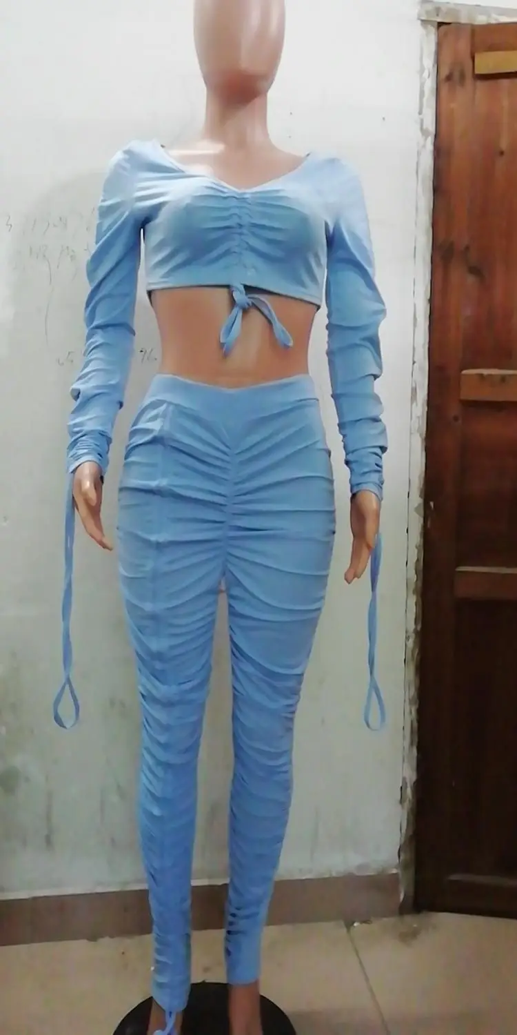 2020 summer evening party women 2 piece matching sets deep v neck long sleeve crop top + high waisted stacked pants suit
2020 summer evening party women 2 piece matching sets deep v neck long sleeve crop top + high waisted stacked pants suit