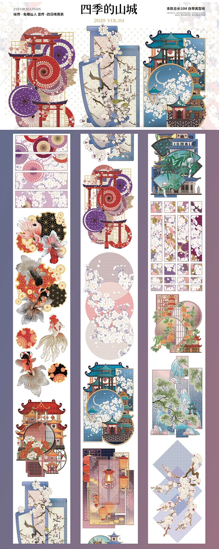 1 Loop Masking Tape Starry Tape, Flora's Mountain City Four Seasons
1 Loop Masking Tape Starry Tape, Flora's Mountain City Four Seasons