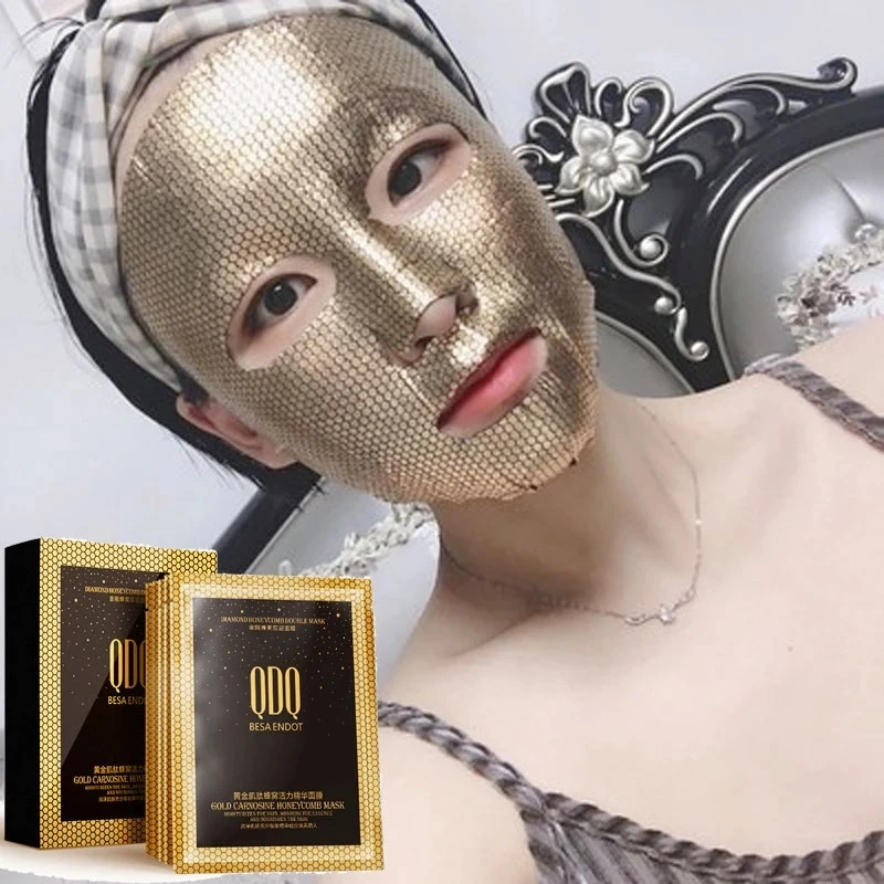 5pcs Gold Facial Mask Carnosine Honeycomb Face Mask Essence Sheet Mask Brightens Anti Aging Moisturizing Mask Oil-Control Unisex
5pcs Gold Facial Mask Carnosine Honeycomb Face Mask Essence Sheet Mask Brightens Anti Aging Moisturizing Mask Oil-Control Unisex