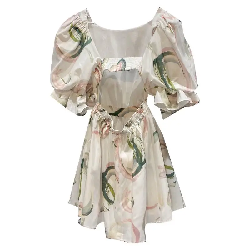 Hollow Out Back Flower Picture Bubble Short Sleeve Dress 2021 Summer New Fashion Summer Dresses
Hollow Out Back Flower Picture Bubble Short Sleeve Dress 2021 Summer New Fashion Summer Dresses