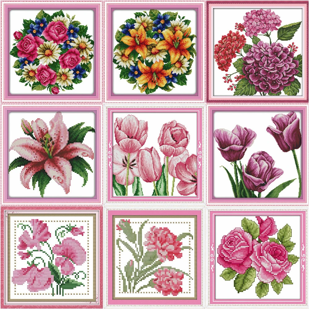 HUACAN Embroidery Flower Sets Gift DIY Cross Stitch Flower Kits White Canvas Home Decoration Handmade Needlework 11CT 14CT
HUACAN Embroidery Flower Sets Gift DIY Cross Stitch Flower Kits White Canvas Home Decoration Handmade Needlework 11CT 14CT