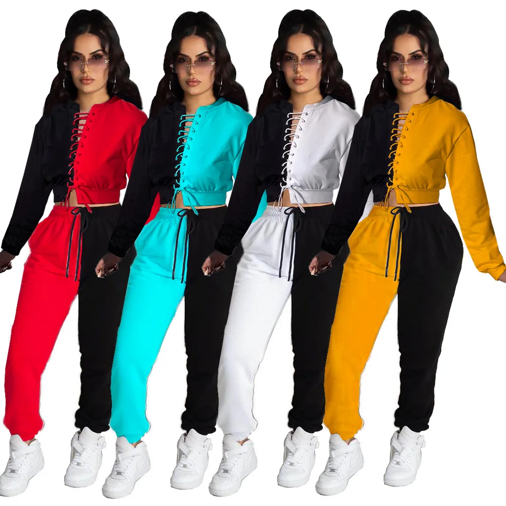 AYES Hollow Out Two Piece Set Women Autumn Solid Bandage Sexy O-Neck Tops+Pants Matching Outfit Sportswear Patchwork Pants Sets
AYES Hollow Out Two Piece Set Women Autumn Solid Bandage Sexy O-Neck Tops+Pants Matching Outfit Sportswear Patchwork Pants Sets